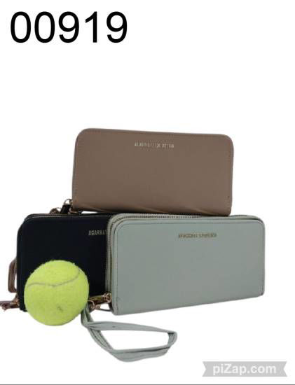 Imagen de BILLETERA "AGARRATE CATALINA" DOBLE CIERRE NEGRO/BEIGE/VERDE 9.25